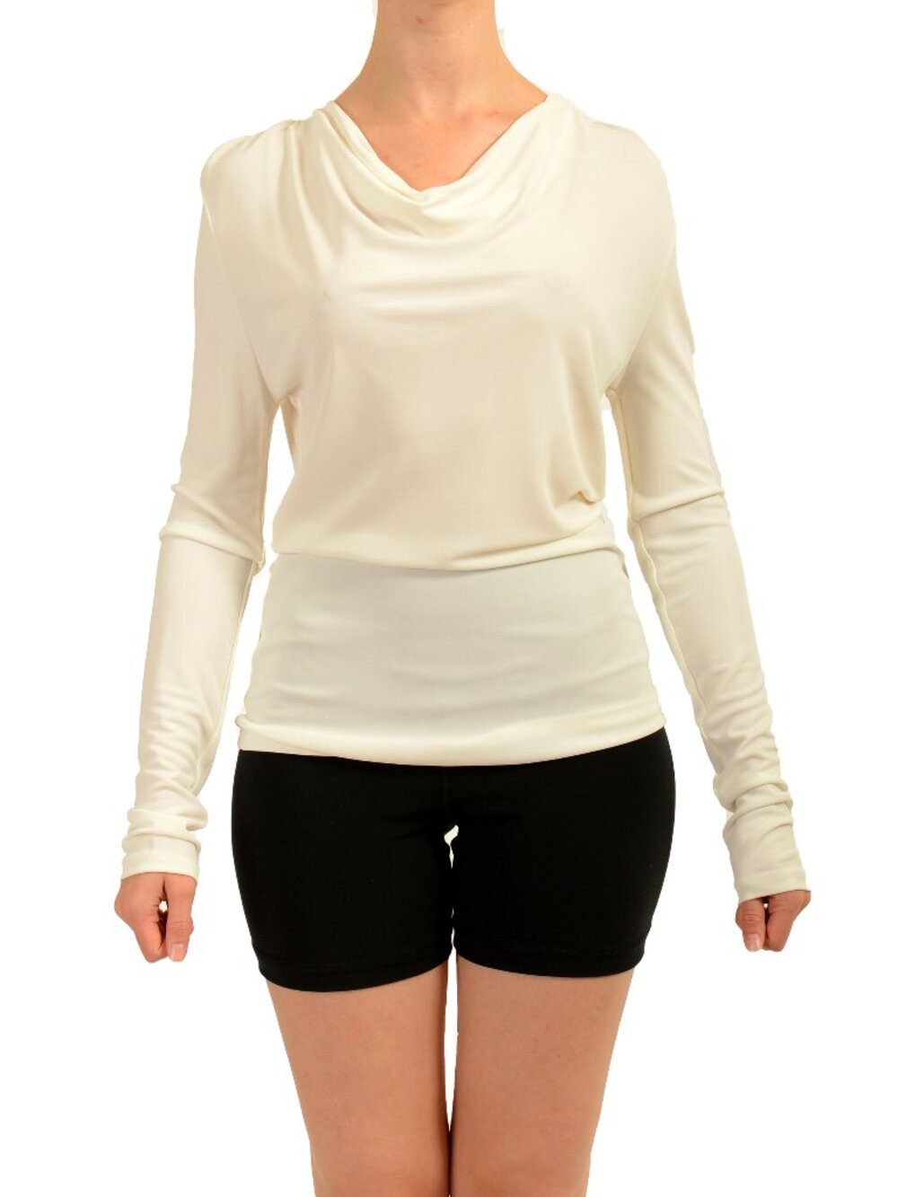 Hugo Boss Women's "Eseyana" Ivory Long Sleeve Stretch Blouse Top US S IT 40